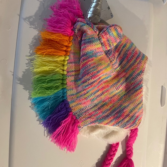 Capelli Faux Fur Rainbow Unicorn Hat NEW - Picture 5 of 10